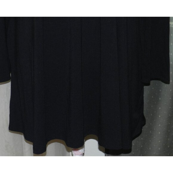 Zenana Premium size 3X little black stretch blend dress long sleeved pull over - Picture 5 of 6